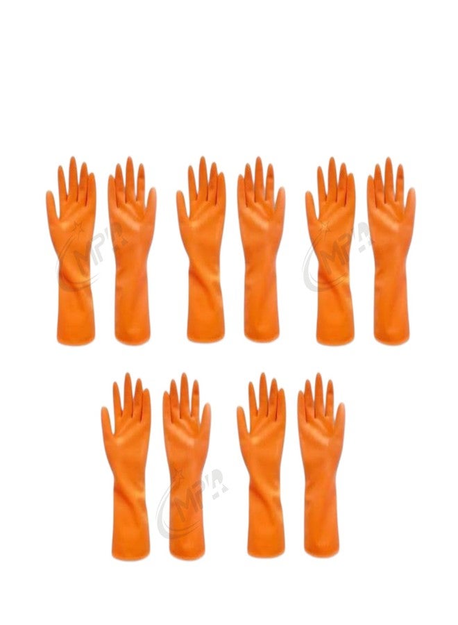 MPR4 Heavy Duty Rubber Hand gloves (5 Pair) for Dishwashing, gardening, kitchen cleaning and cleaning gloves - Image 1